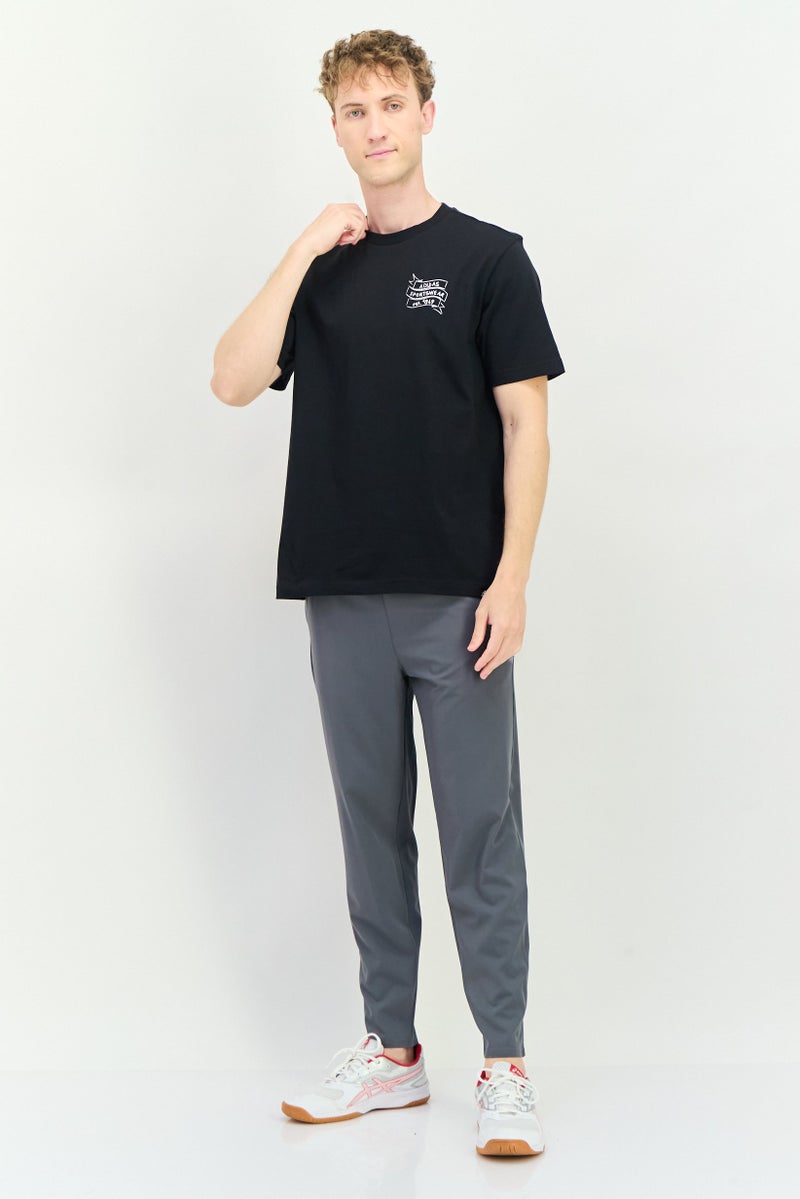 Adidas تي شيرتات رياضية للرجال بأكمام قصيرة مناسبة، خارجية، سوداء - Image 2